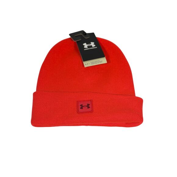 Under Armour Other - Under Armour Red Cuffed Knit Beanie Unisex One Size NWT